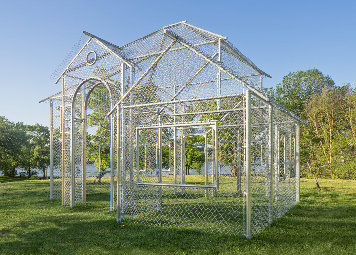 Photography of Ghost House as installed in Randall's Island Park, NYC